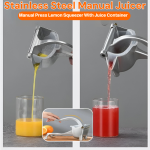 Stainless Steel Manual Juicer Manual Press Lemon Squeezer With Juice Container Manual Fruit Juicer