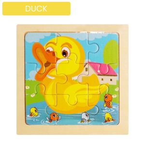 Mini Wooden 9pcs Jigsaw Puzzle Cute Cartoon Kids Early Learning Education Toy Teka-Teki Kayu