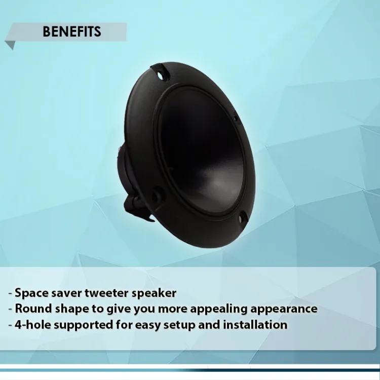 PIEZO TWEETER SPEAKER 500W HIGH POWER 90mm ROUND 4-HOLE Wired