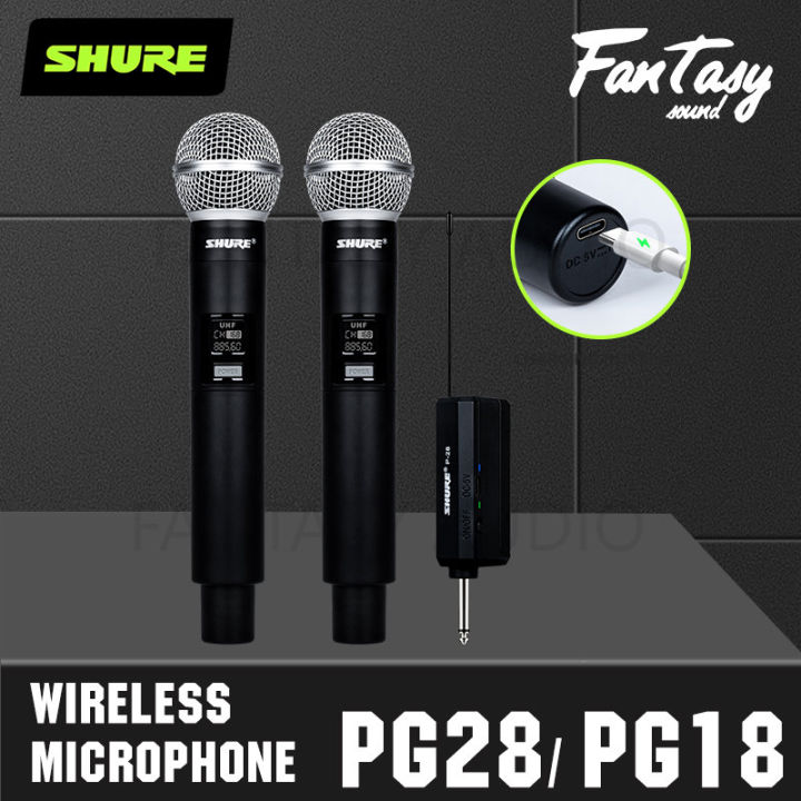 SHURE PG18 PG28 Wireless Microphone UHF Dual Handheld Microphone