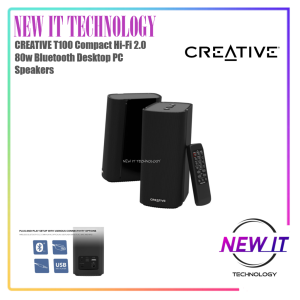 CREATIVE T100 Compact Hi-Fi 2.0 80w Bluetooth Desktop PC Speakers
