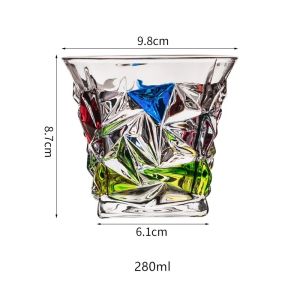 Italy Zecchin Design Colorful Crystal Old Fashioned Whiskey Glass Gothic Whisky Rock Glasses Wine Tumbler Dazzle Color Water Cup