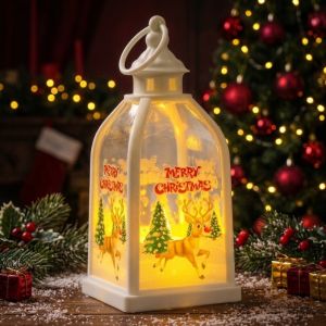 MODERNLUX Plastic Christmas Lantern Decorative Lantern Warm Light Portable Lantern Gifts Hanging Handle Christmas Night Light Christmas Decor