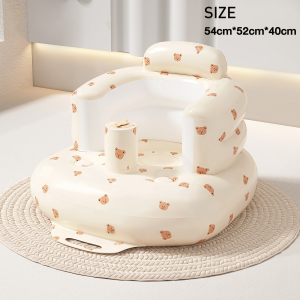 Portable Inflatable Baby Chair with Electric Pump Thickened PVC for 4-36 Months Training & Feeding Seat Easy Clean & Fold