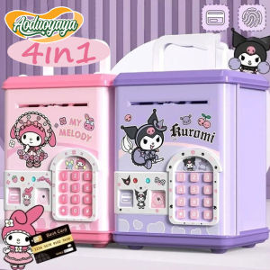 Aoduoyaya Kids Digital ATM Money Box Cartoon Music Fingerprint&Password Unlock Bank Toy Labubu Capybara Gifts