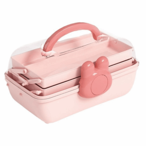 SKYJS 3Layer Jewelry Hair Accessories Storage Box Practical Clear Bowknot Rabbit Organizer Durable Portable Display Collection Case Children