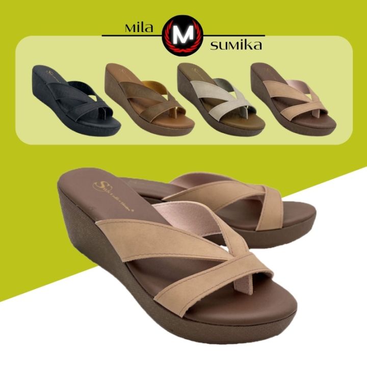 SUMIKA Wedges Sandals Women Flip Flops Sandals / Wedges Women Sandel Perempuan / Flip Flops Wedges 55-1172