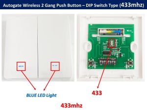 Autogate Wireless 2 Gang Push Button / 2 Gang Switch battery included