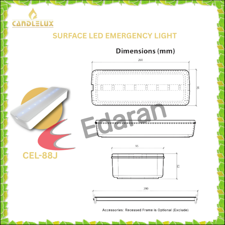 CANDLELUX%20CEL-88J%20SURFACE%20LED%20EMERGENCY%20LIGHT%20/%20RECESSED%20FRAME%20-%20Image%203