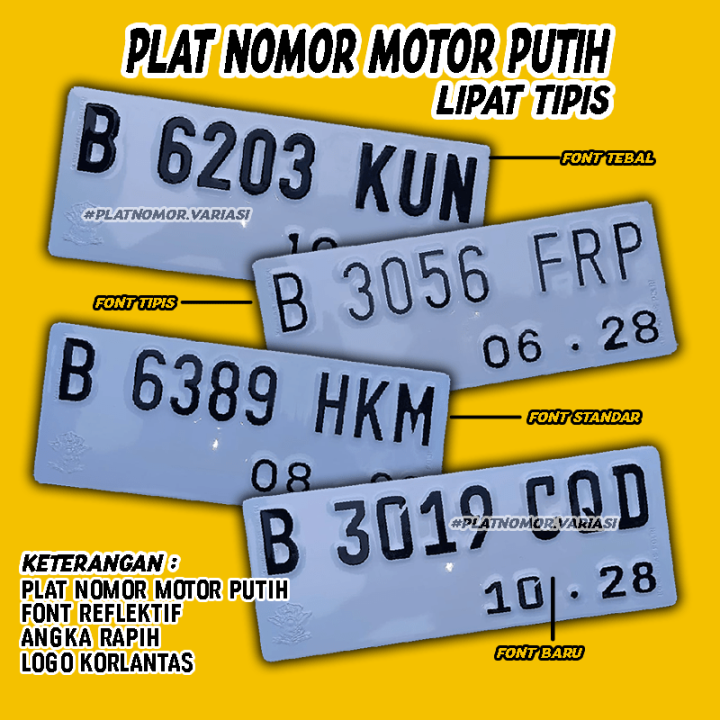 Plat Nomor Motor Putih Baut Tanam Bisa Custom Lazada Indonesia