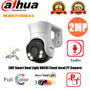 Dahua CCTV Camera 360° PT Camera DH-HAC-PT1200A-IL-A 2MP/5MP HD Full color Smart Dual Light With Audio HDCVI Fixed-Focal PT Camera