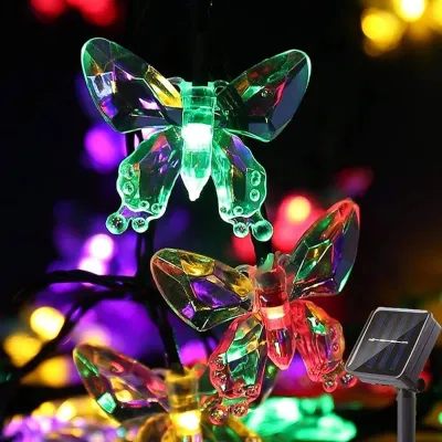 Lozzby 30Led Butterfly Solar Decorative Lights String Christmas Lights Holiday and Party Outdoor