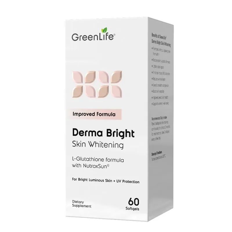derma bright glutathione NEW PACKAGING* [AUTHENTIC] GreenLife DermaBright UV Protection Skin  Whitening Brightening (60 softgels) Green Life Derma Bright Skin Bright
