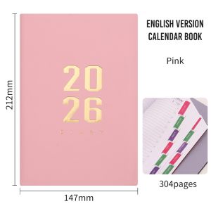 EQUITY 304 Pages 2026 Schedule Book English A5 Calendar Planner Portable Self-discipline Daily Notepad Task