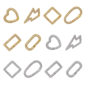 Elegant Gold/Silver Plated Brass Cubic Zirconia Geometric Connector for Designers and Craft Enthusiasts