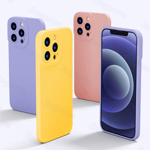 Jingsanc Ốp Điện Thoại Cho iPhone 13 12 11 Pro Max Mini 7 8 6 6S Plus X XS XR XS Max [Dây Đeo Miễn Phí] Ốp Ống Kính Bao Gồm Tất Cả Màu Kẹo Ngọt Silicon Lỏng Mềm Ốp Lưng Chống Sốc