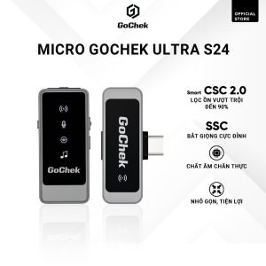 Micro thu âm không dây GOCHEK ULTRA S24 kèm Dock sạc Tích hợp 2 chân cắm khi live/quay video/ghi âm cho mọi thiết bị Bảo hành 24 tháng