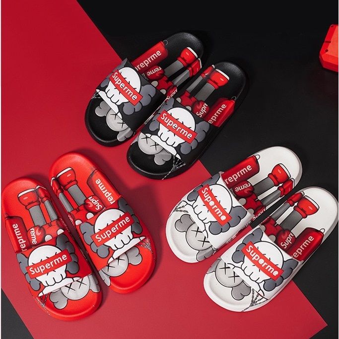 New Design 3D Kaws Supreme Slipper sandal Men Selipar Lelaki