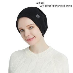Electromagnetic radiation 100% silver fiber lining knitted hat Mobile phone computer EMF shielding knitted hat