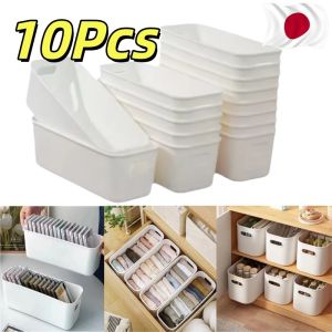10Pcs Multifunction Storage Box Desktop Organizer Stationery Sundries Makeup Storage Basket Organizer