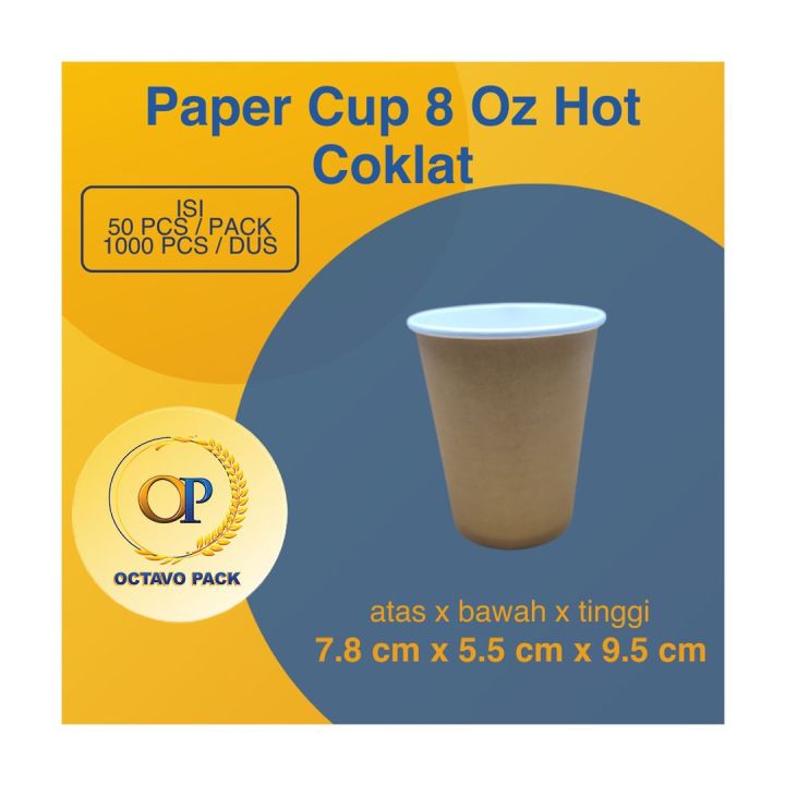 Paper Cup 8 Oz Hot Coklat / Gelas Kertas Minuman Panas 8 Oz Warna / Cup ...