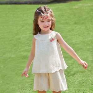 Pulchra จัดส่ง 2-3 วัน 90-130CMเสื้อกล้าม+กางเกงขาสั้น เหมาะเด็กอาย 1-11ขวบ เรียบง่าย แบบบาง เสื้อผ้าเด็กผช ชุดสูทแขนสั้นเด็ก