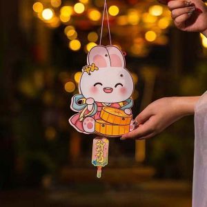 Lunara mid autumn festival lantern 中秋节灯笼diy 3D Middle Autumn Festival Lantern Lotus Flower Paper Ancient Style Handheld Lantern Chinese Rabbit DIY Lantern Material Kit Women