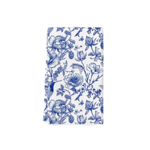 FFBH Kitchen Towel Blue And White Porcelain Color Matching Blue Pine And Bird Design Kitchen Dishwashing Tea Towel Kitchen Decoration B8T9H