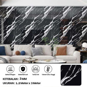 Wallpaper Dinding Wallfoam 3D Motif Marmer Marble Foam Vinyl Premium Dekorasi Dinding Rumah Modern