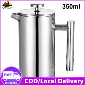【Free Shipping】 Outdoor Stainless Steel Coffee Maker Double Wall Portable Coffee Pot for Camping and Trekking