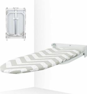 Wall-Mounted Foldable Ironing Board - Easy to Install Space-Saving Heavy-duty 180° Rotating Design with Heat-Resistant Cover Perfect for Small Apartments Laundry Rooms & Closets - Convenient Storage Solution