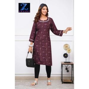 XL(42) to 11XL(62) Plus Size / Crepe Kurti Tops for Women Readymade by Zweedy Mart