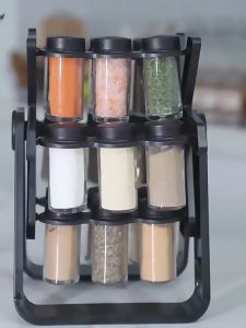 Ferris Wheel Rotating Glass Spice Rack with Bottles 18 Cans Set Spice Bottle Seasoning Jar Spice Jar Seasoning Bottle