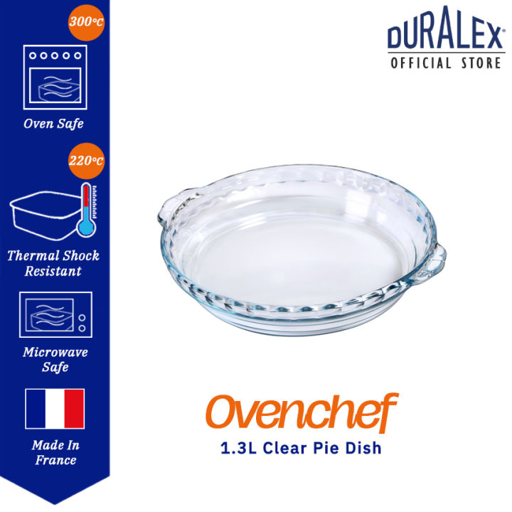 Duralex Ovenchef Clear Pie Dish Heat Resistant Borosilicate Glass  Tableware Microwave Safe Pie Plate Bakeware Dishes Kitchen Utensil 