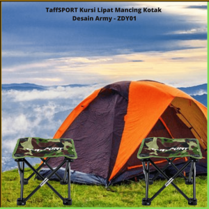 COD TaffSPORT Kursi Lipat Mancing Kotak Desain Army ZDY01 / Kursi Lipat Pancing Kursi Lipat Outdoor Camping Portabel Dewasa Kursi Lipat Outdoor