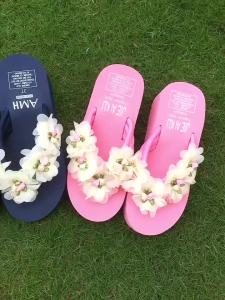 [Free Shipping] Floral Sandals For Women Summer Outdoor Beach Shoes New Style Flip-Flops High-Heeled Fashionable Sandals Wedge Heels
