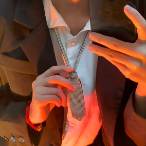 Glinting Rhinestones Choker Necklace Luxury Necktie for Women for Wedding and Bridesmaids