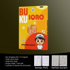 IQRA / IQRO BESAR HVS custom Cetak Nama & Foto Anak - Iqra hadiah islami anak