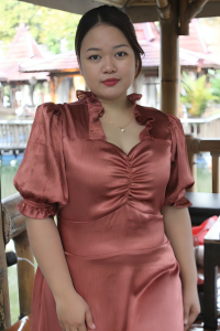 NoonaWear Lyn- Dress Jumbo Midi Satin Elegan Wanita Terracota Brown Ukuran M-XXXL (Jumbo / Big Size)