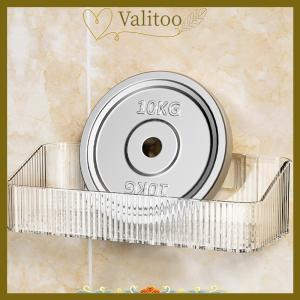 [Valitoo] Wall Mounted Cosmetics Storage Rack No Hole Required Plastic Corner Wall Shelf Organizer Bathroom Accessories