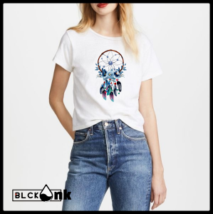 WHITE TEES DREAM CATCHER / FREE SIZE S-L / OVER SIZE L-XXL/ COTTON SPANDEX / QUALITY PRINT / NON FADING / AESTHETIC