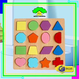 MI-M313 Mainan Edukasi Anak Puzzle Kayu 3D Huruf Angka dan Bangun Datar / Puzzle Alphabet Mainan Kayu Anak / Wooden Toys ABC Kids