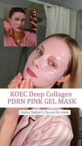 KOEC Pink peptide collagen firming transparent facial mask hydrating and moisturizing whitening and translucent patch mask