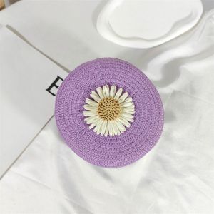 SJJL ภาพดอกไม้กราฟิก ถุงฟางกลม น้ำหนักเบามาก มินิมินิ กระเป๋าชายหาดสะพายไหล่ แฟชั่นสำหรับผู้หญิง การตกแต่งดอกไม้ กระเป๋าพาดลำตัวสำหรับผู้หญิง