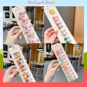 Combo kẹp tóc cho bé gái Set 10 kẹp tóc Hàn Quốc baby nhiều màu sắc đáng yêu (10psc) KT0001 phụ kiện tóc bé gái (giao ngẫu nhiên)