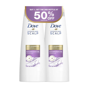 Dove Dermacare Anti-Dandruff Scalp Soothing Moisture Shampoo 320ml x2
