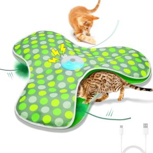 umosis Interactive Cat Toys RechargeableMoving Concealed FeathersReal Mouse SqueakyTouch Activated Cat Kitten Toy Exercise Toys for Indoor Bored Cats