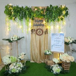 Dekorasi Pernikahan 1 Paket Lengkap Background Pertunangan Lamaran Aqiqah Khitan Paket UU