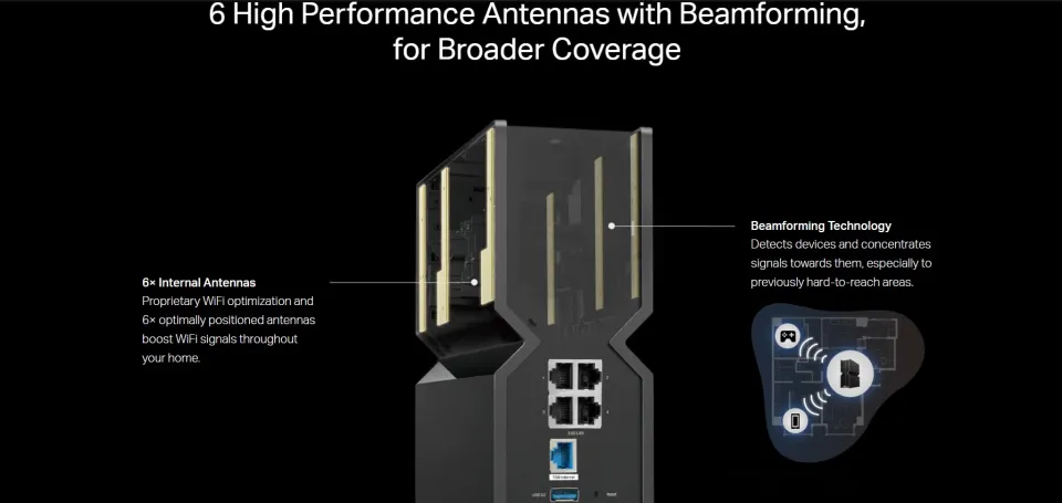 TP-Link Archer BE550 Pro BE9700 Tri-Band Wi-Fi 7 Router with 1× 10