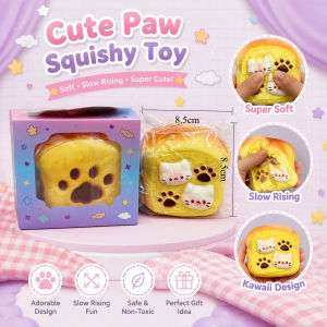 MY【READY STOCK】Box Cake Squishy Toy TPU Simulation Food Squishy Slow Rising Soft Squeeze Fidget Toy